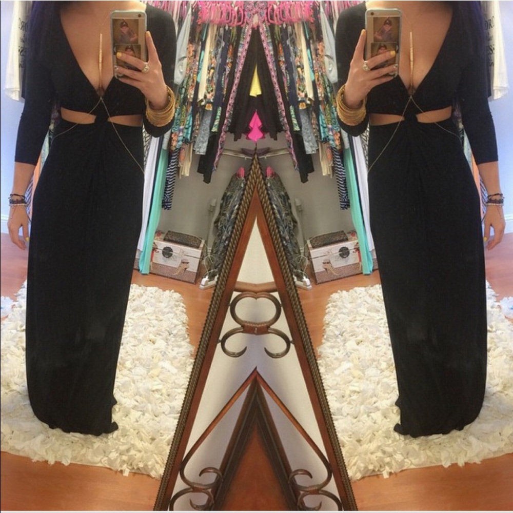 Reversible black maxi dress